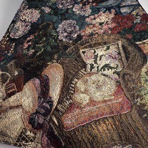 Vintage "Cat Tea Party" Tapestry Table Runner